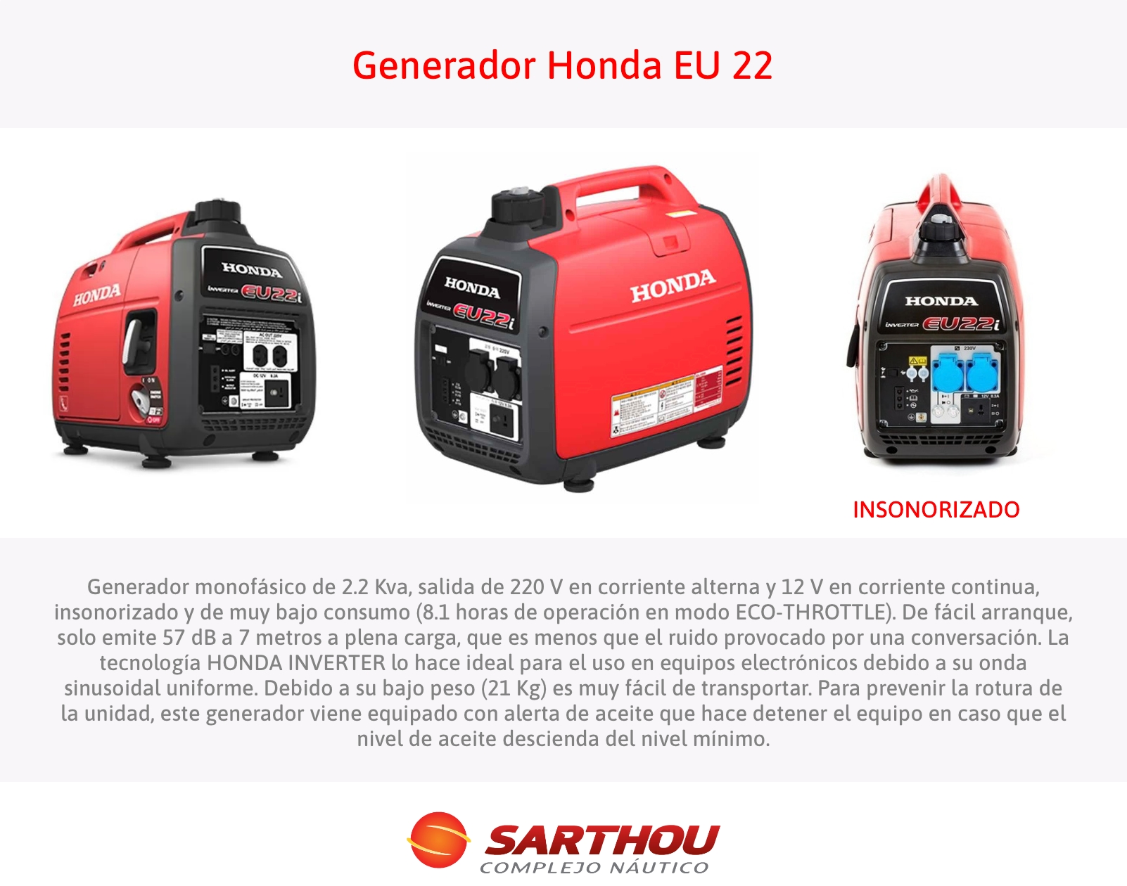 Generador Honda EU 22