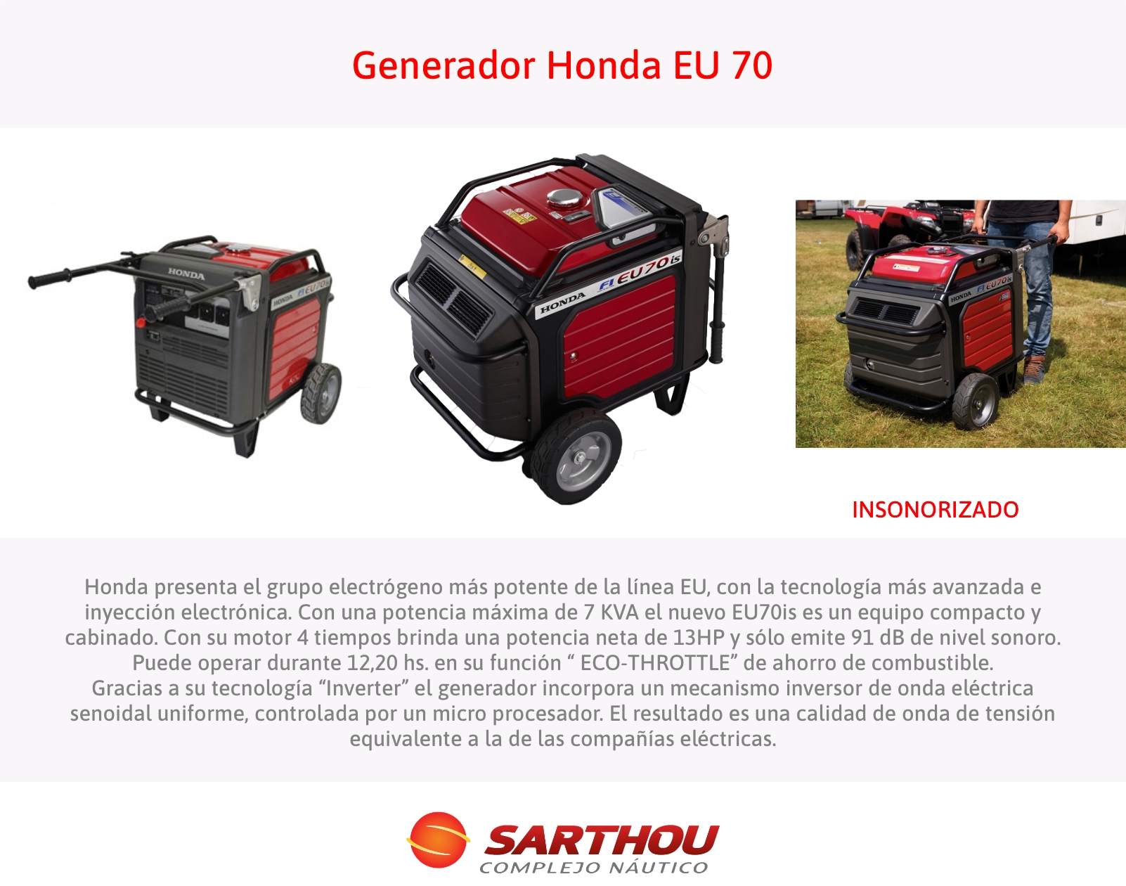 Generador Honda EU 70