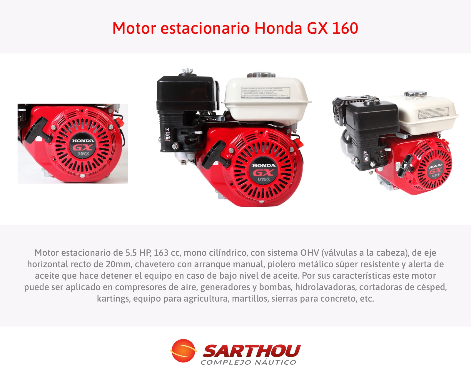 Motor estacionario GX 160