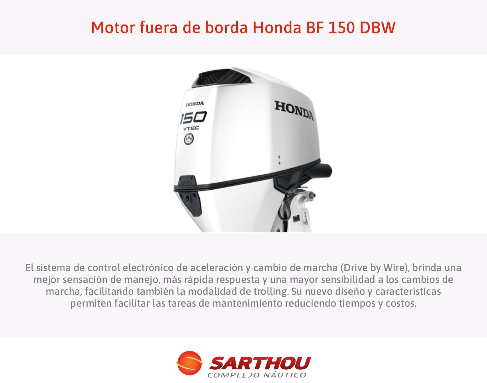 Motor fuera de borda BF 150 DBW