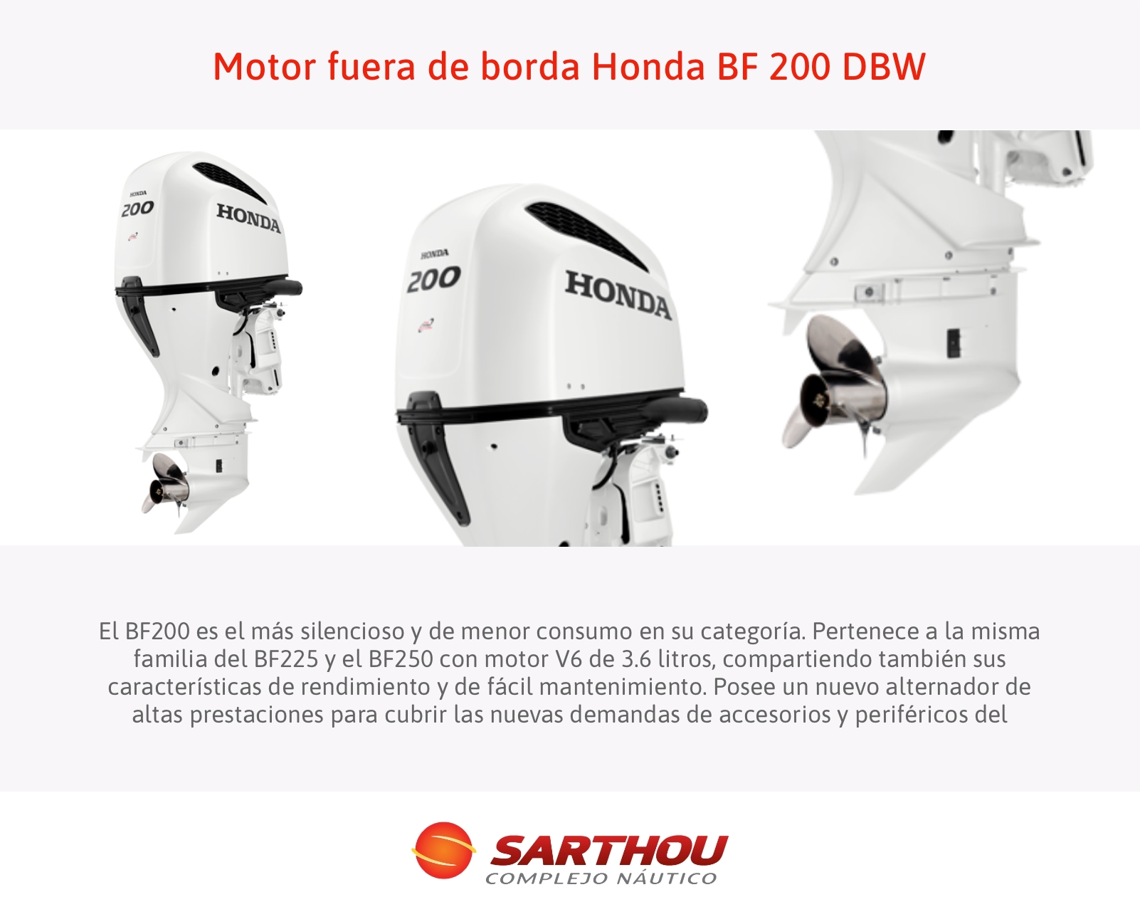 Motor fuera de borda BF 200 DBW